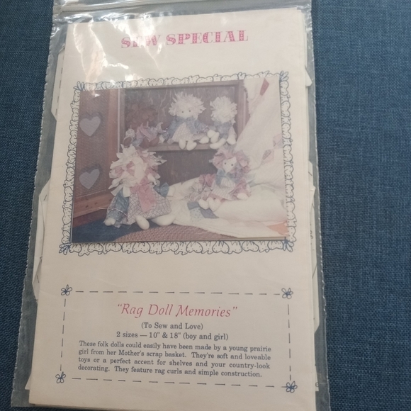 Sew Special Rag Doll Memories Sewing Pattern by Judiann Doll Making - Picture 2 of 2